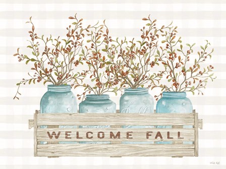 Welcome Fall Jars by Cindy Jacobs art print