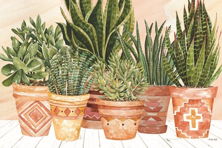 Aztec Potted Plants by Cindy Jacobs art print