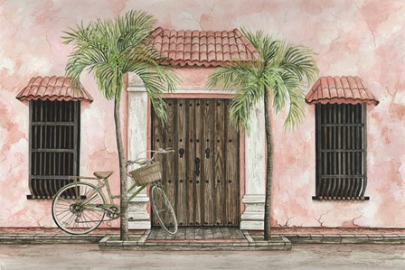 Palms and Bike by Cindy Jacobs art print