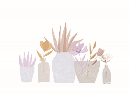 Flower Vases in a Row by Rachel Nieman art print