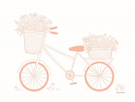 Pink Flower Bike by Rachel Nieman art print