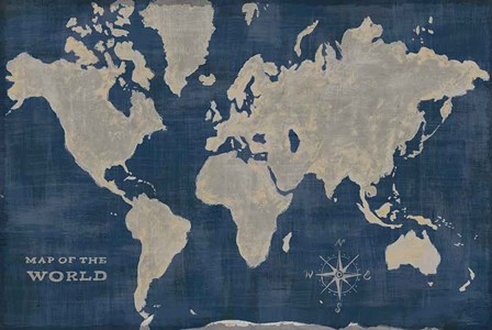 World Map Collage Deep by Sue Schlabach art print