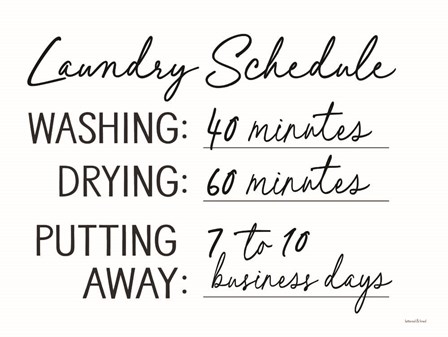 Laundry Schedule by Lettered &amp; Lined art print
