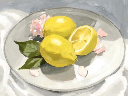 Lemons on a Plate I by Victoria Barnes art print