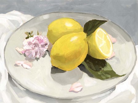 Lemons on a Plate II by Victoria Barnes art print