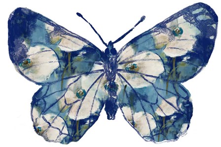 Floral Indigo Butterfly by Lanie Loreth art print