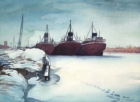 Frozen Dock by Bruce Nawrocke art print