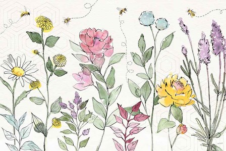 Honeybee Blossoms I by Anne Tavoletti art print