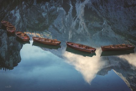 Boats of Braies II by Martin Podt art print