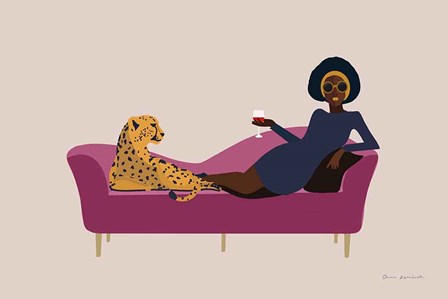 Wild Lounge I Pink Couch by Omar Escalante art print
