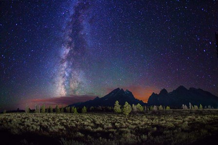 Starry night over Grand Teton Range by Royce Bair art print