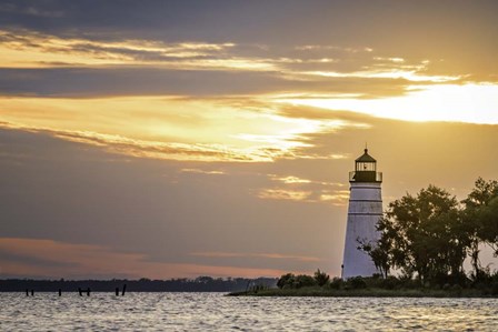 Madisonville Lighthouse at Sunset by Andy Crawford Photography art print