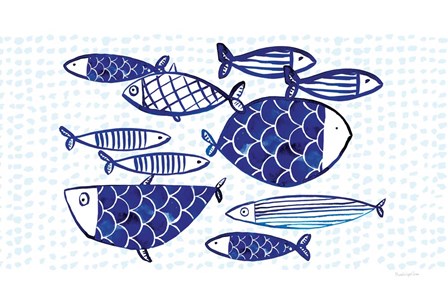 Blue Fish IV by Mercedes Lopez Charro art print