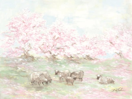 Sheep in Spring by Debi Coules art print