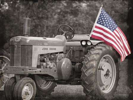 Tractor with American Flag by Jennifer Rigsby art print