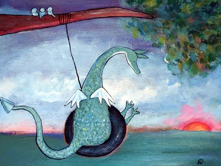 Dragon Swinging by Andrea Doss art print