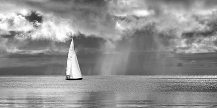Sailing on a Silver Sea (BW) by Pangea Images art print