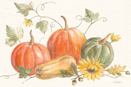 Happy Harvest Pumpkins by Silvia Vassileva art print