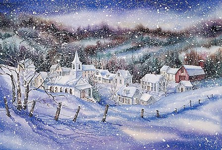 Winter Village by Kathleen Parr McKenna art print