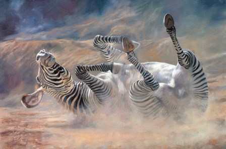 Zebra Rockin And Rollin by David Stribbling art print