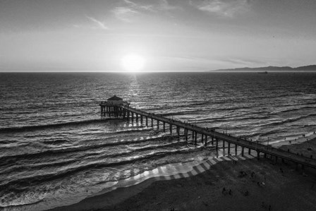 Pier at Sunset BW by Jeff Poe Photography art print