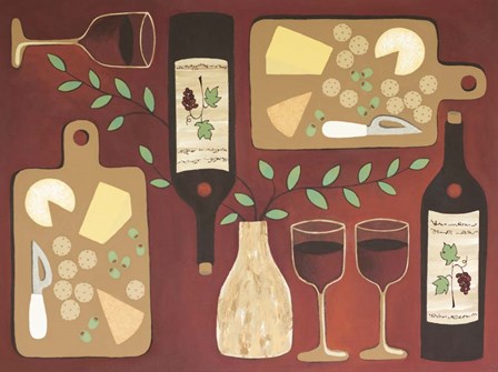 Wine &amp; Cheese by Lisa Frances Judd art print