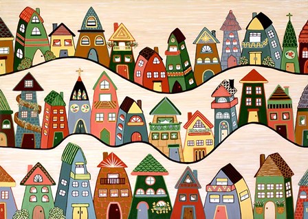 Happy Village by Lisa Frances Judd art print