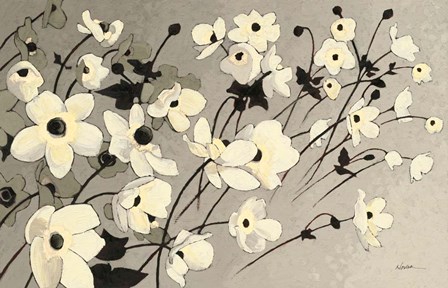 Anemones Japonaises Gray by Shirley Novak art print
