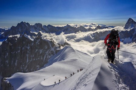 Mountain Climbers Descending from the Aiguille Du Midi by Giulio Ercolani/Stocktrek Images art print