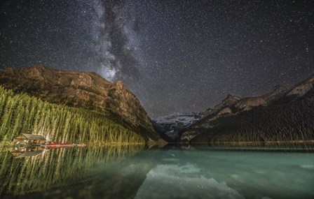 Milky Way Over Lake Louise in Banff National Park, Alberta, Canada by Jonathan Tucker/Stocktrek Images art print