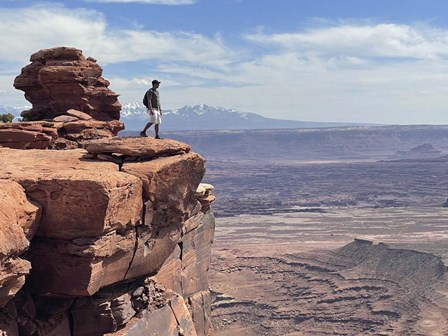 Adult Male Standing on the Edge Of a Cliff,Utah by Ryan Rossotto/Stocktrek Images art print