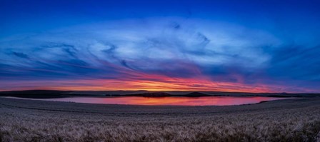 Autumn Sunset Over a Wheat Field in Southern Alberta by Alan Dyer/Stocktrek Images art print