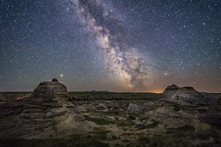 Mars and the Galactic Center of Milky Way Over Writing-On-Stone Provincial Park by Alan Dyer/Stocktrek Images art print