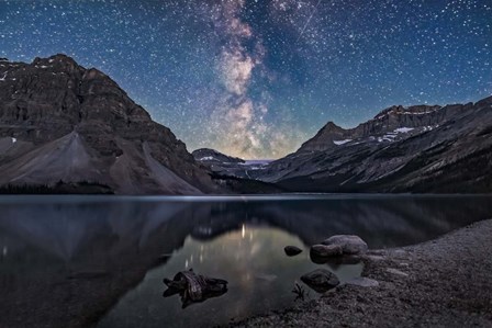 Milky Way Setting Behind Bow Glacier at the End of Bow Lake by Alan Dyer/Stocktrek Images art print