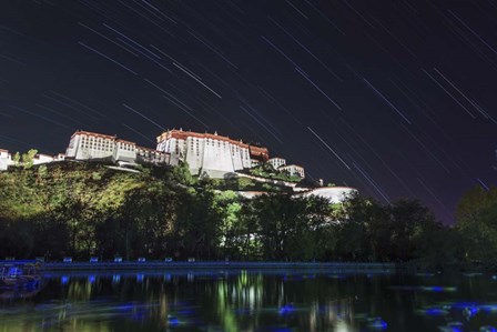 Star Trails Above the Potala Palace, a World Heritage Site in Tibet, China by Jeff Dai/Stocktrek Images art print