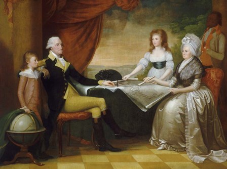 President George Washington with his wife Martha and Grandchildren by Vernon Lewis Gallery/Stocktrek Images art print