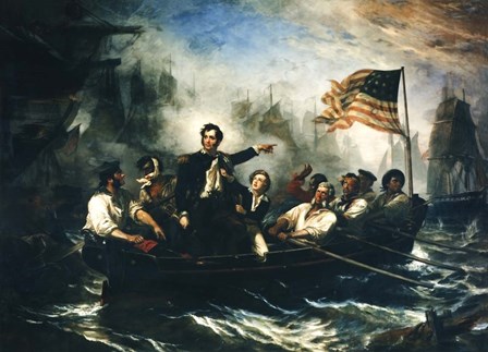 Oliver Hazard Perry and Crew during The Battle of Lake Erie by Vernon Lewis Gallery/Stocktrek Images art print