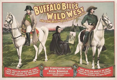 Napoleon Bonaparte and Buffalo Bill on horseback by Vernon Lewis Gallery/Stocktrek Images art print