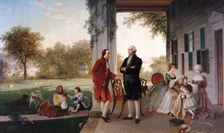 George Washington and Marquis de Lafayette at Mount Vernon by Vernon Lewis Gallery/Stocktrek Images art print