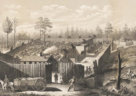 Andersonville Prison Georgia, circa 1864 by Stocktrek Images art print