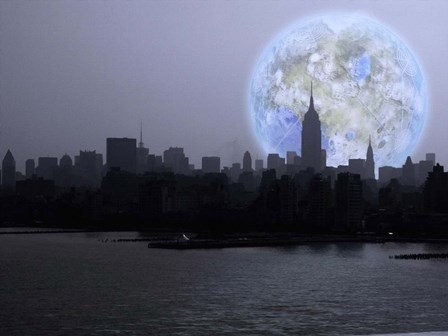 New York City Terraformed Luna Rise by Bruce Rolff/Stocktrek Images art print