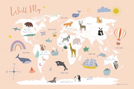 Explore the World Map by Kasia Kucwaj-Tybur art print