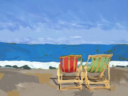 Beach Chairs by Sarah Butcher art print