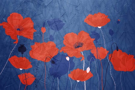 Classic Blue Poppies by Kimberly Allen art print