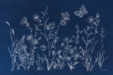 Blue Butterfly Garden by Danhui Nai art print