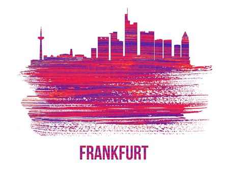 Frankfurt Skyline Brush Stroke Red by Naxart art print