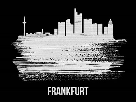 Frankfurt Skyline Brush Stroke White by Naxart art print