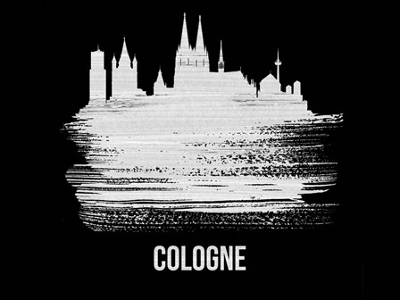 Cologne Skyline Brush Stroke White by Naxart art print