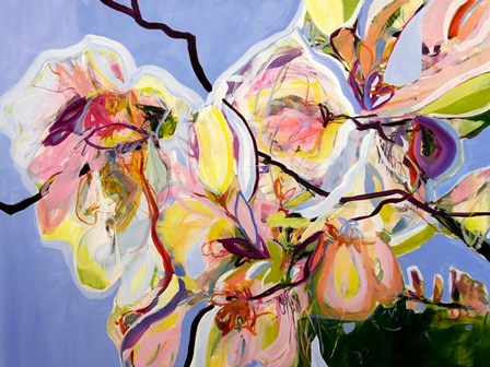 Cool Spring Blues with Magnolia by Kati Bujna art print