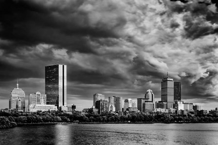 Boston Skyline Monochrome by Rick Berk art print